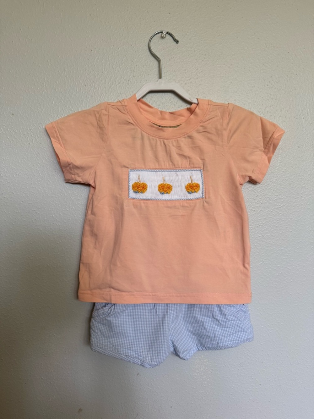 Peach Pumpkin Candy Apple Smocked Kids Outfit
